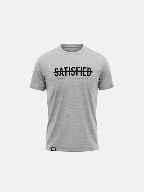 The Never Satisfied Chest Logo Tee